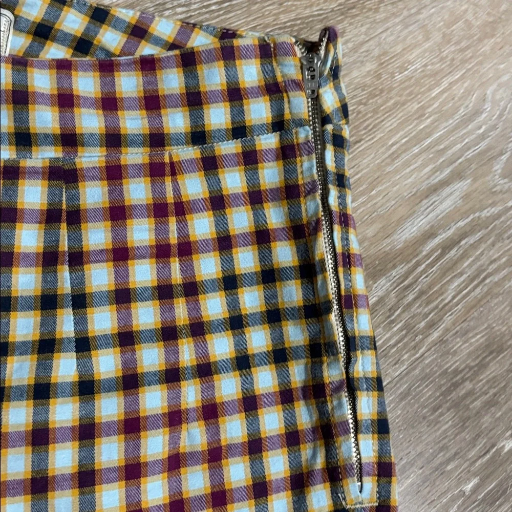 Free People Checked pants in Yellow, Light Blue & Burgundy